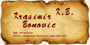 Krasimir Bonović vizit kartica